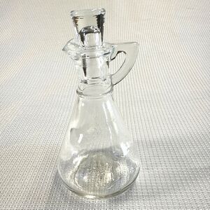 Vintage Hazel-Atlas Pressed Glass Cruet & Original Stopper 4-8 Oil/Vinegar
